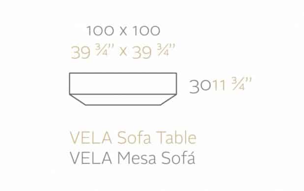 Vondom Vela Mesa Sofa Tisch Technische Zeichnung