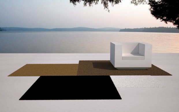Vondom Vela Outdoor Teppich braun, schwarz, weiß, gold