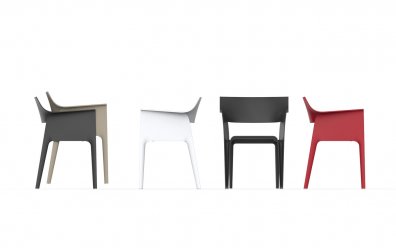 Pedrera Stuhl (Vondom) rot, schwarz, weiß und bronze