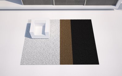 Vondom Lines XL Outdoor Teppich schwarz, weiß, gold Terrasse